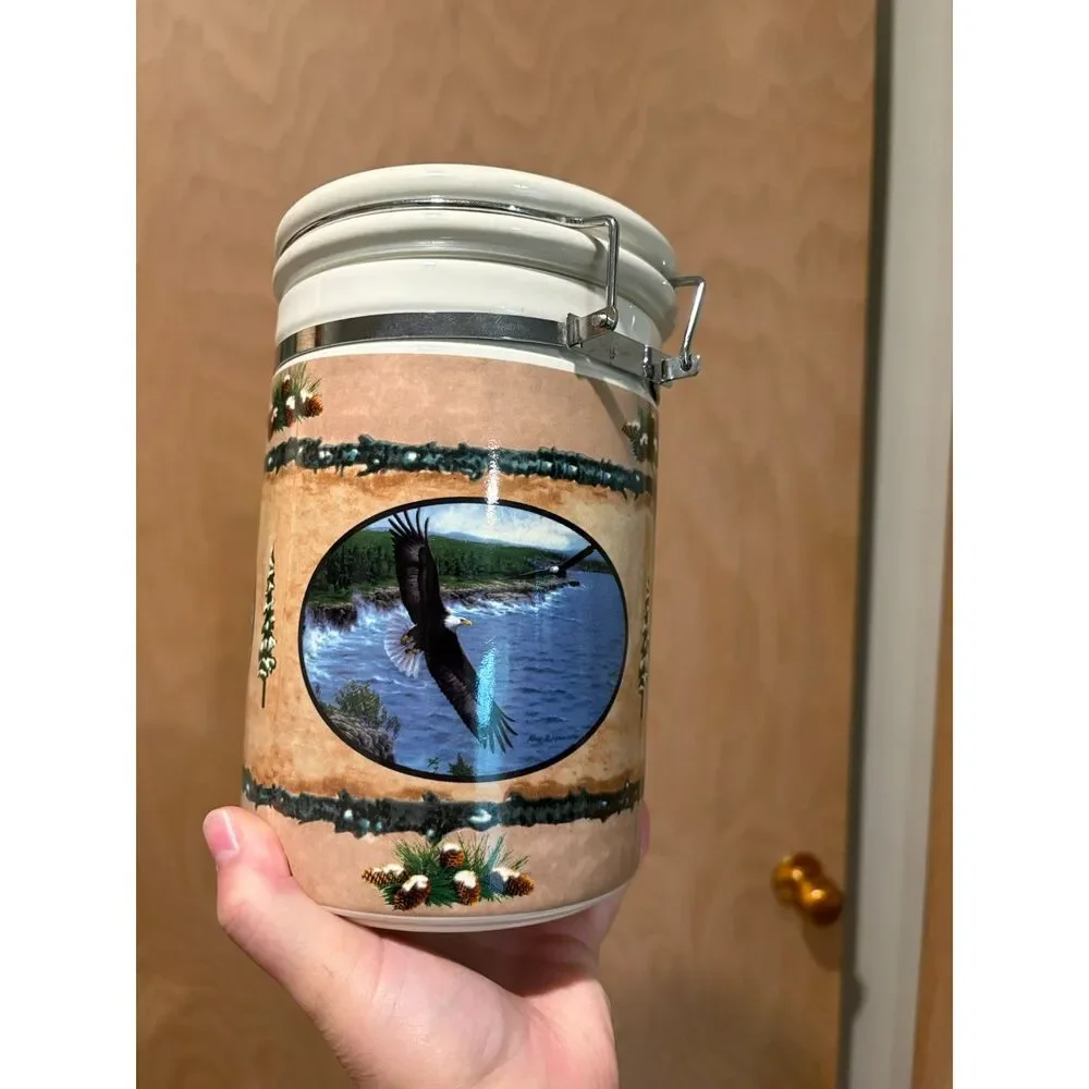 Wild Wings clamp closure ceramic canister